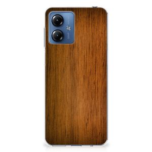 Motorola Moto G14 Bumper Hoesje Donker Hout