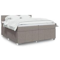 Boxspring met matras stof taupe 200x200 cm