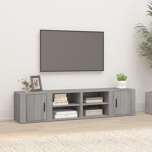 Tv-meubels 2 st 80x31,5x36 cm bewerkt hout grijs sonoma eiken