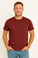 X-Name - Heren T-Shirt - Donkerrood - Zachte Stof - Italianstyle