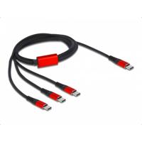 Delock 86713 USB-laadkabel USB 2.0 USB-C stekker, USB-C stekker, USB-C stekker, USB-C stekker 1.00 m Zwart, Rood