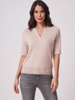 Trui met korte mouwen van biologische cashmere-zijde mix