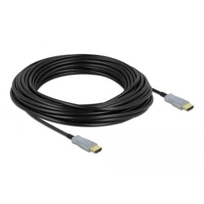 Delock 85012 HDMI-kabel HDMI Aansluitkabel HDMI-A-stekker 15 m Zwart 4K UHD, Vergulde steekcontacten