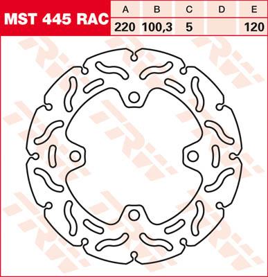 TRW Remschijf, remschijven voor de moto, MST445RAC