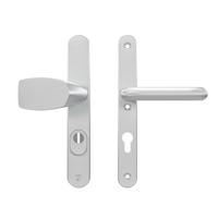 AXA AXA veiligheidsbeslag voordeur Oval Plus smalschild Wing knop/U-kruk PC72 met kerntrekbeveiliging SKG3 - aluminium