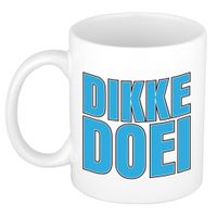 Afscheid cadeau mok collega - dikke doei - blauw - 300 ml - keramiek