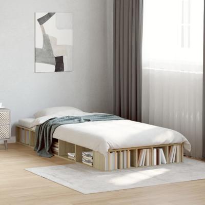 Bedframe bewerkt hout sonoma eikenkleurig 90x200 cm