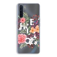 Hello in flowers: Oppo A91 Transparant Hoesje