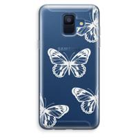 White butterfly: Samsung Galaxy A6 (2018) Transparant Hoesje