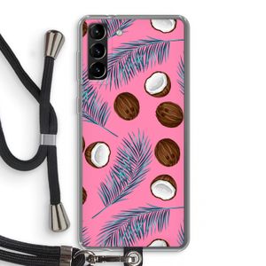 Kokosnoot roze: Samsung Galaxy S21 Plus Transparant Hoesje met koord