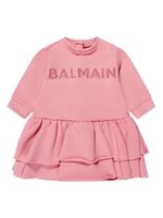 Balmain Kids robe à logo brodé - Rose - thumbnail