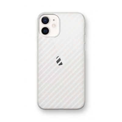 Strepen zwart-wit: iPhone 12 mini Transparant Hoesje