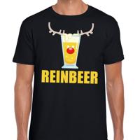 Foute Kersttrui t-shirt - Reinbeer - zwart - voor heren - drank rendier