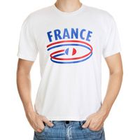 Wit heren t-shirt Frankrijk 2XL  -