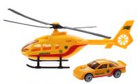 Jonotoys helikopter reddingsdienst diecast 18 cm geel 2 delig - thumbnail