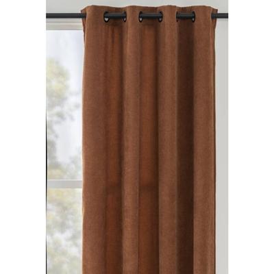 1+1 Gratis Leen Bakker - Gordijn Indy - 140x280 Cm (1 Stuk) - Polyester - Bruin
