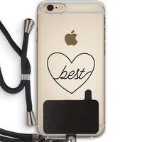 Best heart black: iPhone 6 PLUS / 6S PLUS Transparant Hoesje met koord