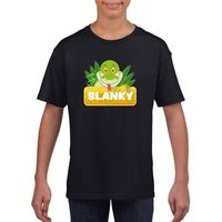 T-shirt zwart voor kinderen met Slanky de slang XL (158-164)  -