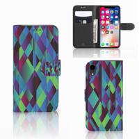 Apple iPhone Xr | Book Case | Abstract Green Blue