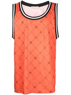 Marni débardeur à imprimé graphique - Orange