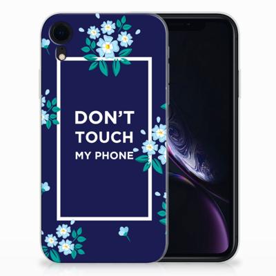 Apple iPhone Xr Silicone-hoesje Flowers Blue DTMP Apple iPhone Xr Silicone-hoesje Flowers Blue DTMP