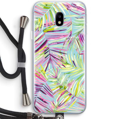 Tropical Palms Blue: Samsung Galaxy J3 (2017) Transparant Hoesje met koord