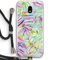 Tropical Palms Blue: Samsung Galaxy J3 (2017) Transparant Hoesje met koord