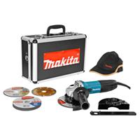 Makita GA5030RSP2 Haakse slijper 125mm + accessoireset 230V in aluminium koffer
