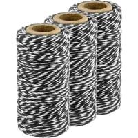 Zwart/wit bakkerstouw - 3x - 50 meter - hobby materiaal - Baktouw/slagerstouw/bindtouw