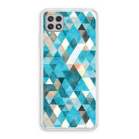 Gekleurde driehoekjes blauw: Samsung Galaxy A22 4G Transparant Hoesje