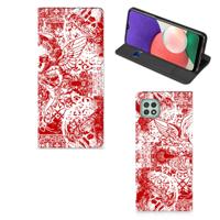 Mobiel BookCase Samsung Galaxy A22 5G Angel Skull Rood