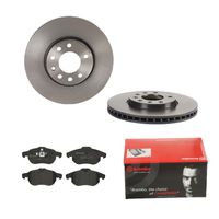 Remmenset, remschijf BREMBO, Remschijftype: Binnen geventileerd, Inbouwplaats: Vooras, u.a. für Cadillac, Saab, Opel, Vauxhall