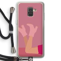 Pink boots: Samsung Galaxy A8 (2018) Transparant Hoesje met koord