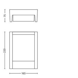 Philips Vierkante buitenlamp Arbour 22cm antraciet 164609316