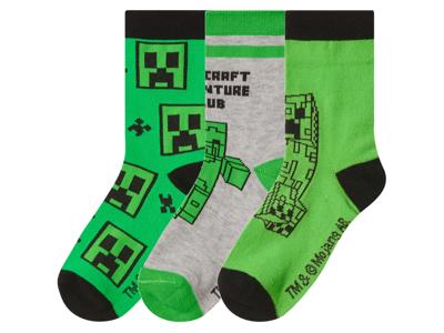 3 Paar kinder sokken Minecraft (groen/grijs, 35-38) 3 Paar kinder sokken Minecraft (groen/grijs, 35-38)