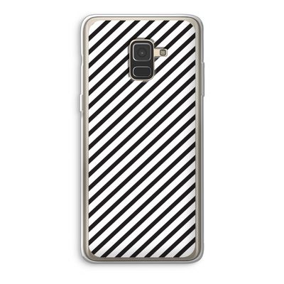 Strepen zwart-wit: Samsung Galaxy A8 (2018) Transparant Hoesje