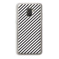 Strepen zwart-wit: Samsung Galaxy A8 (2018) Transparant Hoesje