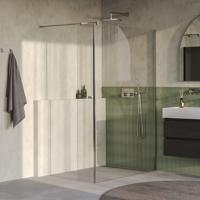 BRAUER Oblivion Inloopdouche - 130x200cm - 40cm zijwand - glascoating - helder glas - Geborsteld RVS PVD GS-OBI2H13040200NG