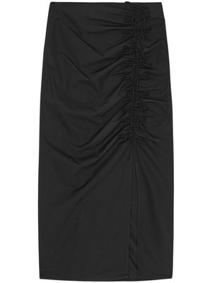 GANNI robe mi-longue à design drapé - Noir