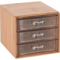 Bureau/hobby organizer - 3 lades - 16 x 13 x 10 cm - bamboe hout