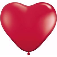 15x Hartjes vorm ballonnen rood 15 cm - thumbnail