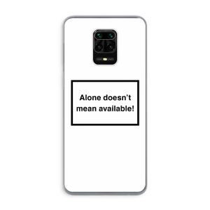 Alone: Xiaomi Redmi Note 9 Pro Transparant Hoesje