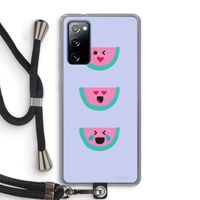 Smiley watermeloen: Samsung Galaxy S20 FE / S20 FE 5G Transparant Hoesje met koord