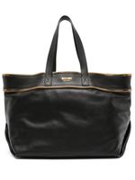 Moschino zip-detail leather tote bag - Noir