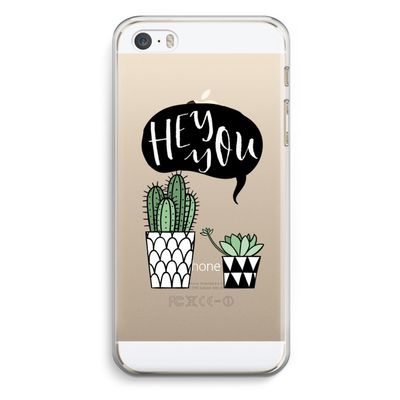 Hey you cactus: iPhone 5 / 5S / SE Transparant Hoesje