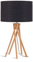 Good&Mojo Tafellamp 'Kilimanjaro' Bamboe en Eco linnen, kleur Zwart