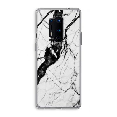 Witte marmer 2: OnePlus 8 Pro Transparant Hoesje