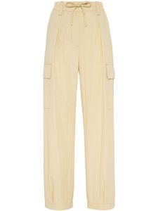 Brunello Cucinelli pantalon cargo à coupe ample - Jaune