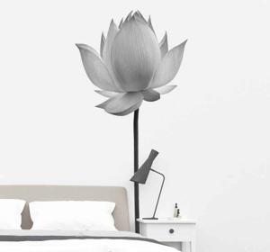 Bloemen stickers Grijswaarden lotus