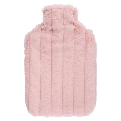 Warmwaterkruik - roze - 1,75L - fluffy pluche hoes - bedkruik - kruik - kruik met hoes